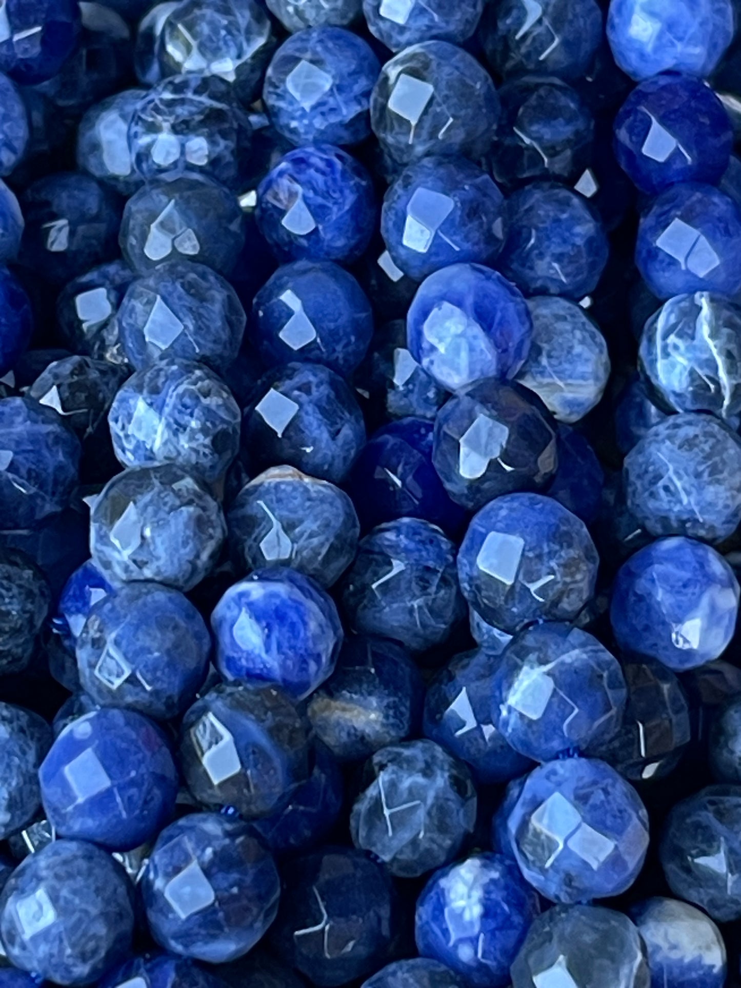 8mm faceted  Sodalite