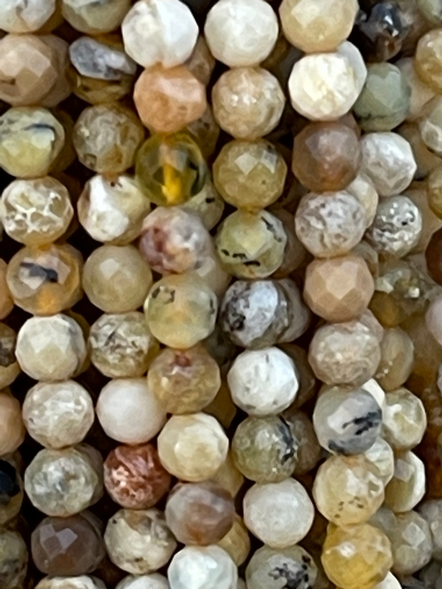 5mm Yellow Opel faceted round ball
