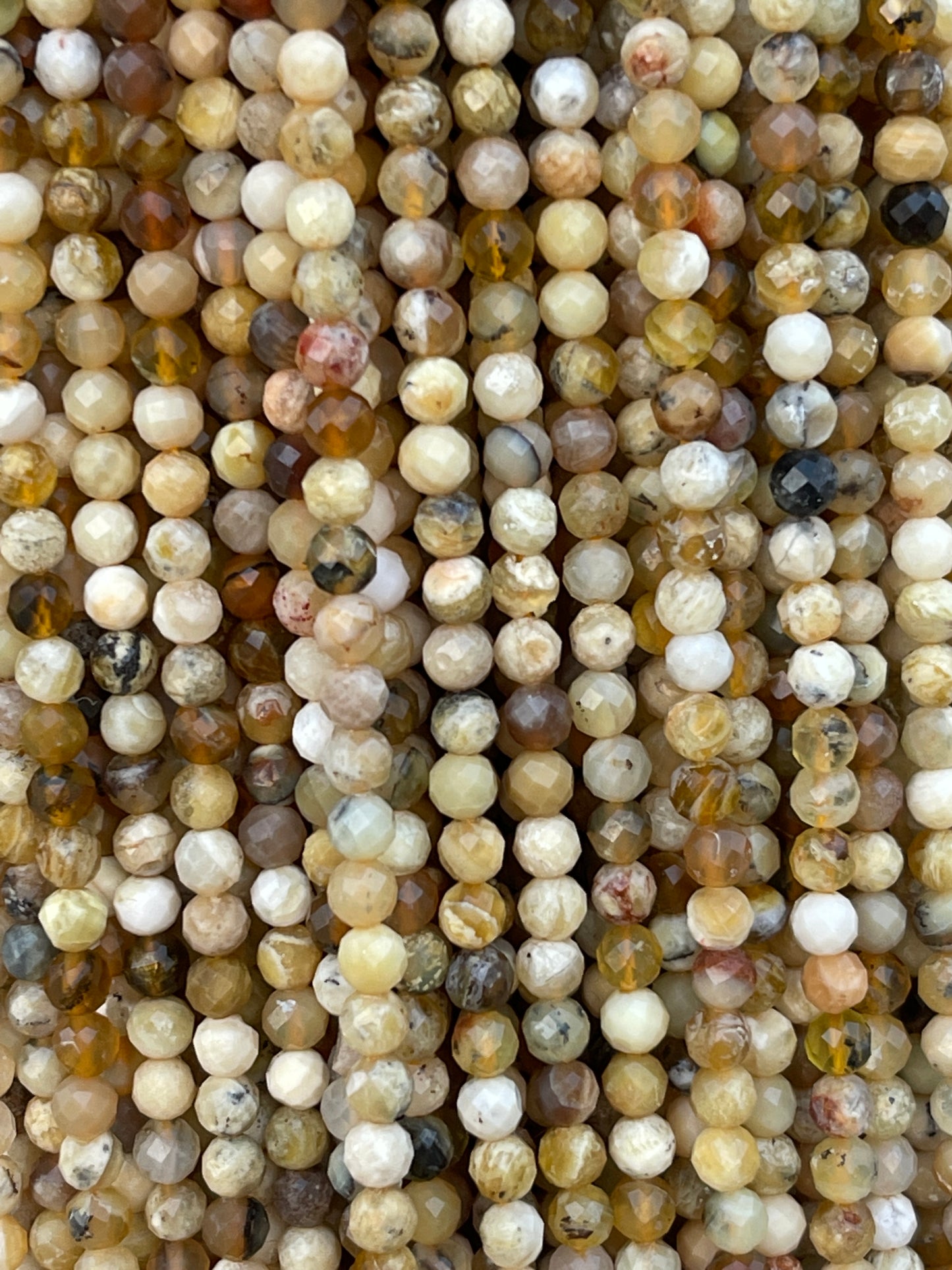 5mm Yellow Opel faceted round ball