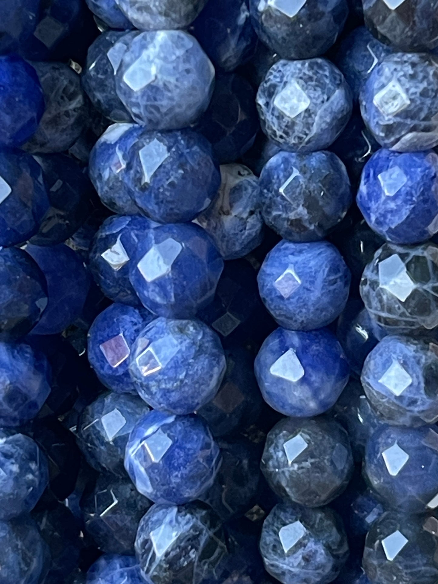 8mm faceted  Sodalite