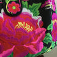 Large Pink Flowers on Black