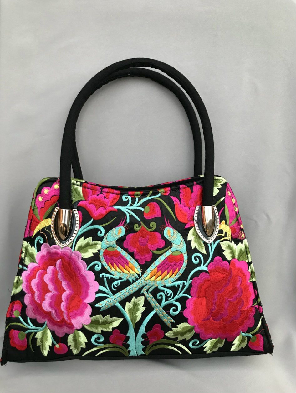 Embroidered Shoulder Purse