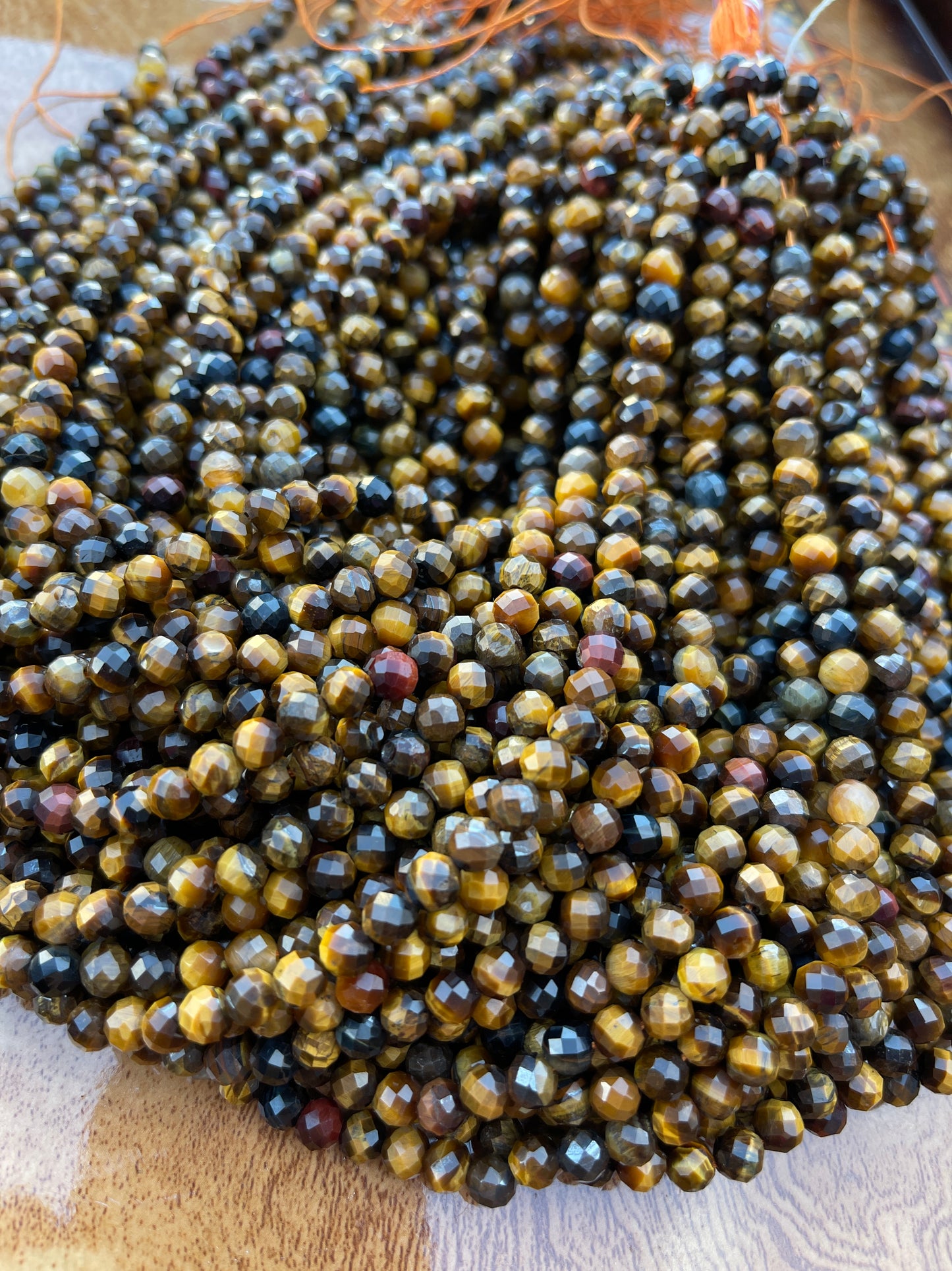4 x6mm Tiger Eye Rondelle